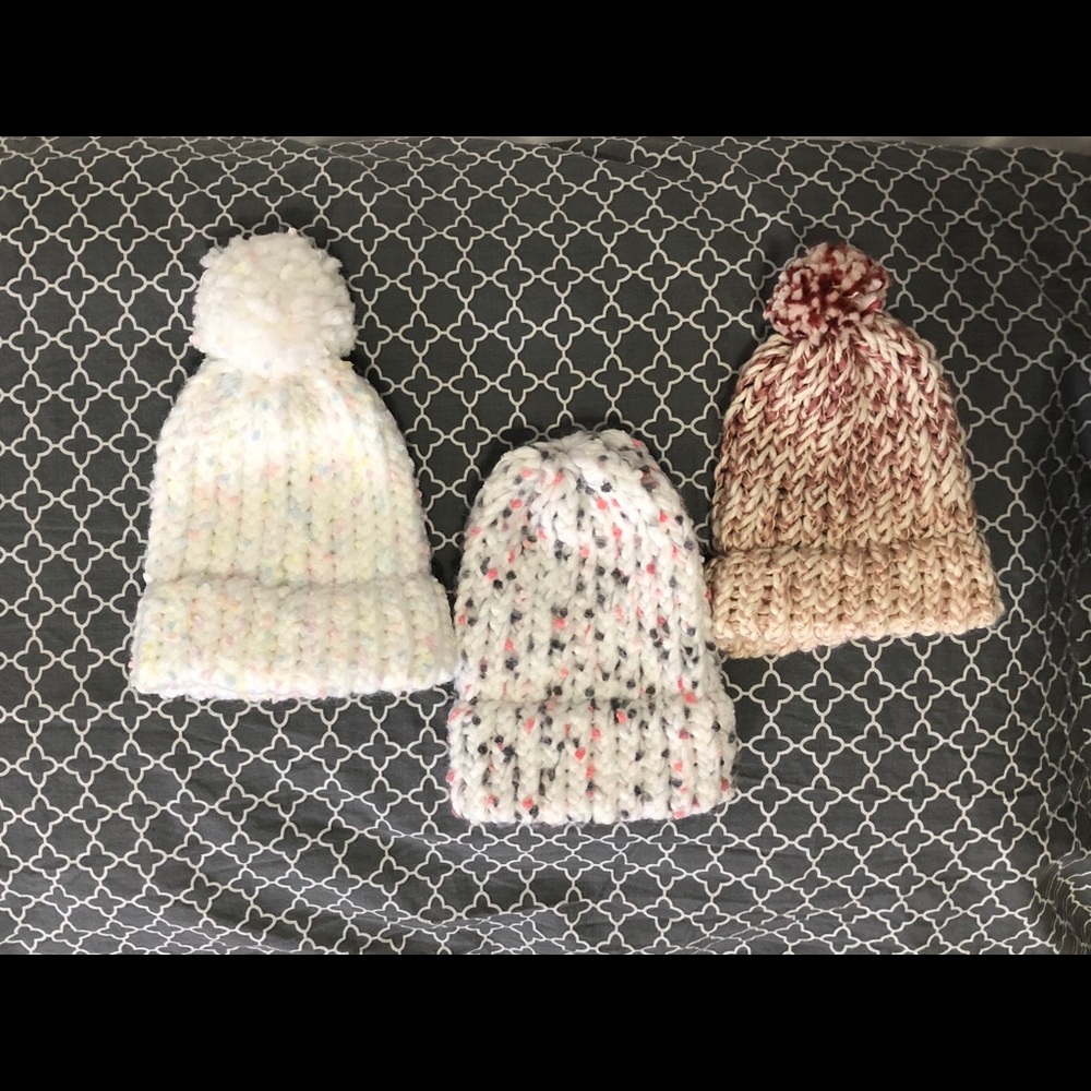 Knit Newborn Hats, homemade